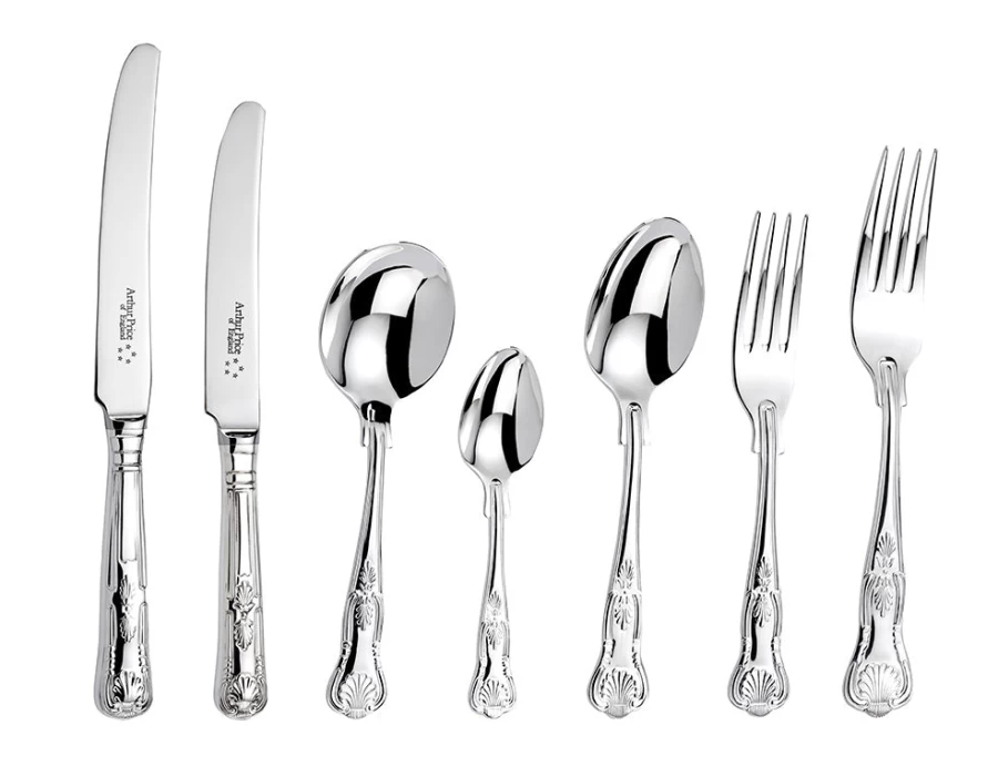 Arthur Price of England 124-Piece Stainless Steel Canteen Cutlery Set - 12-Person Service for Formal Dining