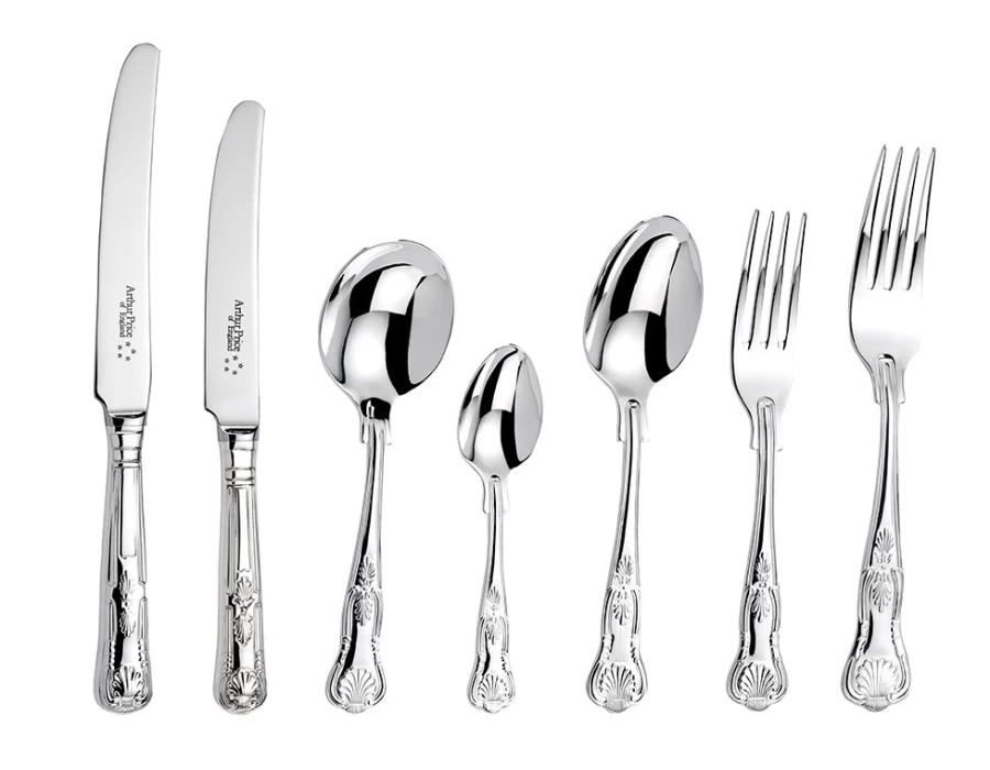 Arthur Price of England 60-Piece Stainless Steel Cutlery Set for 8 Persons - Kings Canteen Collection