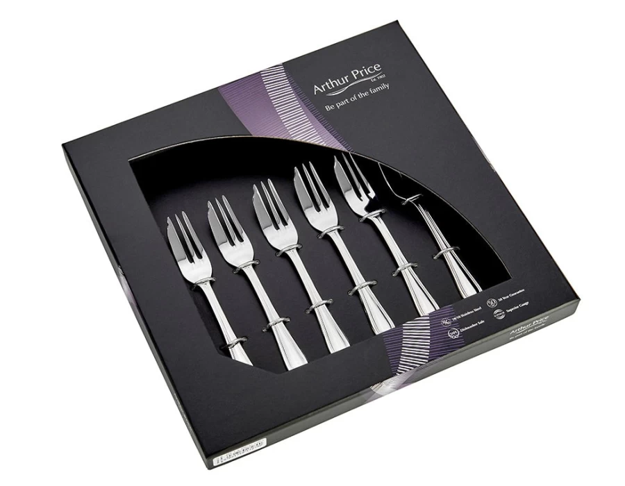 Arthur Price Everyday Classic Britannia Set of 6 Stainless Steel Pastry Forks - Elegant Dessert Cutlery