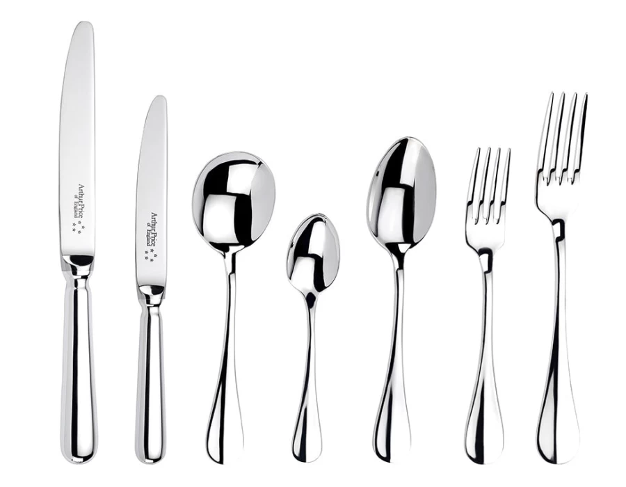 Arthur Price of England 88-Piece Baguette Stainless Steel Cutlery Set, Canteen Service for 12