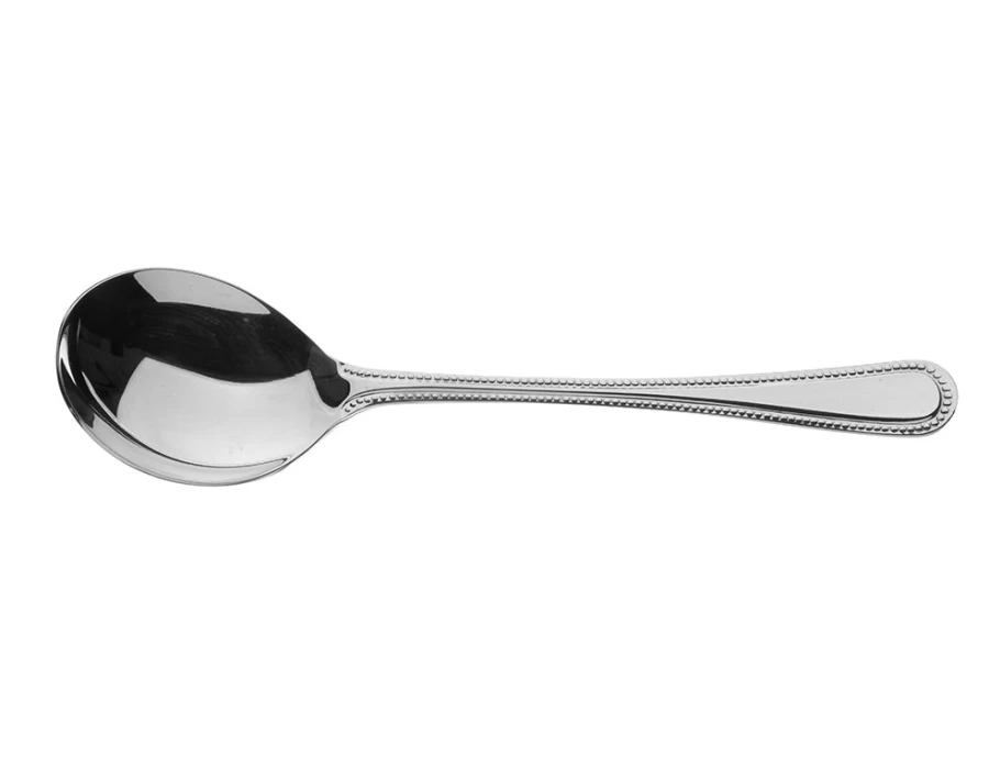 Arthur Price of England Stainless Steel Bead Soup Spoon - Single Piece, Elegant Cutlery for Dining