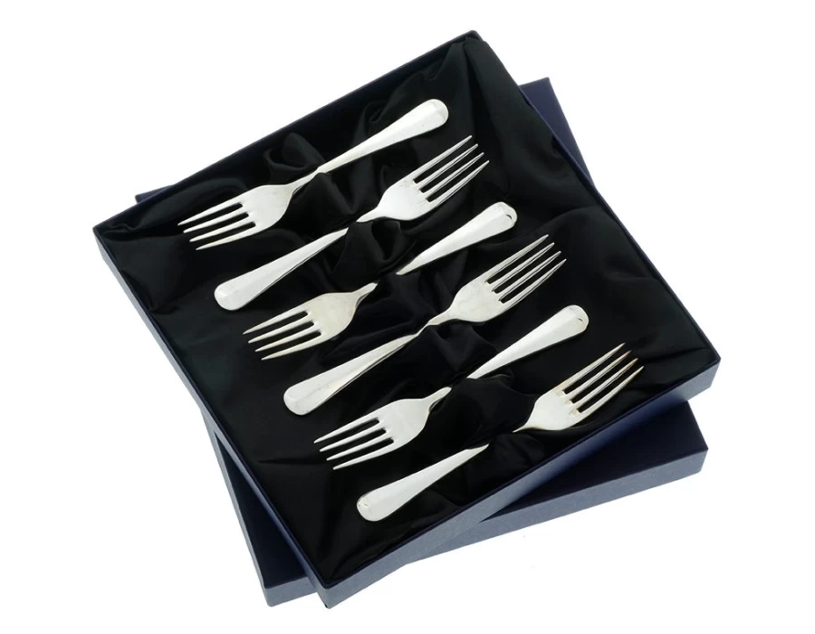 Arthur Price Stainless Steel Rattail 6 Fruit Forks - Set of 6, Elegant Dessert Forks, Premium Cutlery